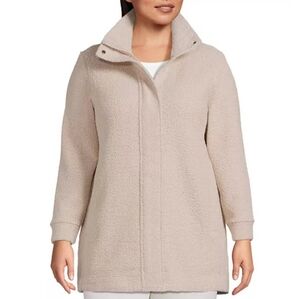 Lands' End Women's Boucle Fleece Coat Plus Size 2x (20W-22W)